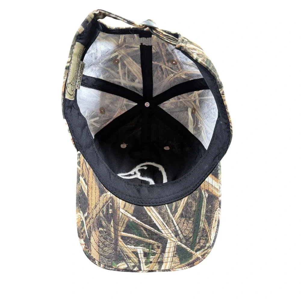 Ducks Unlimited Shadow Grass Blades Camo Baseball Strapback Hat Hunting Dad Cap
